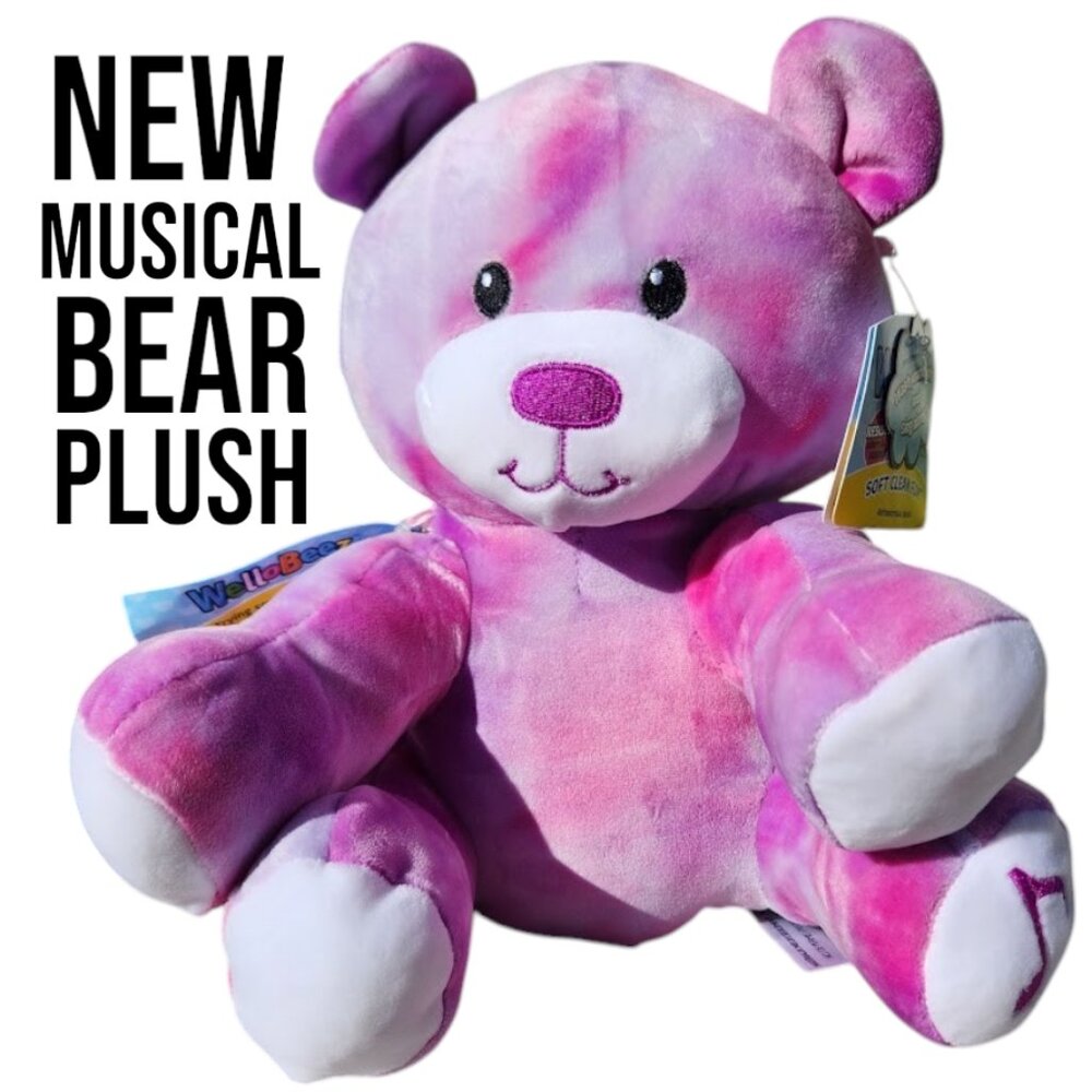 NEW 11" Bear Plush Stuffed Animal VALENTINES DAY GIFT MUSICAL Antimicrobial Toy